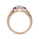 4 - Ayaka Diamond and Iolite Three Stone Engagement Ring 