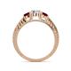 4 - Ayaka Diamond and Red Garnet Three Stone Engagement Ring 