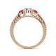 4 - Ayaka Diamond and Rhodolite Garnet Three Stone Engagement Ring 