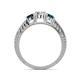 4 - Ayaka Blue and White Diamond Three Stone Engagement Ring 