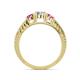 4 - Ayaka Diamond and Pink Sapphire Three Stone Engagement Ring 