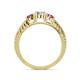 4 - Ayaka Diamond and Pink Tourmaline Three Stone Engagement Ring 