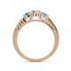 4 - Ayaka Diamond and Blue Topaz Three Stone Engagement Ring 
