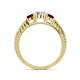 4 - Ayaka Diamond and Red Garnet Three Stone Engagement Ring 