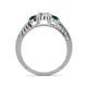4 - Ayaka Diamond and London Blue Topaz Three Stone Engagement Ring 