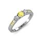 3 - Ayaka Yellow Sapphire and Diamond Three Stone with Side Yellow Sapphire Ring 