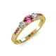 3 - Ayaka Pink Tourmaline and Diamond Three Stone with Side Pink Tourmaline Ring 