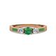 2 - Ayaka Emerald and Diamond Three Stone with Side Emerald Ring 