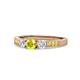 1 - Ayaka Yellow and White Diamond Three Stone with Side Yellow Diamond Ring 