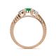 4 - Ayaka Emerald and Diamond Three Stone with Side Emerald Ring 
