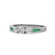 1 - Ayaka Diamond Three Stone with Side Emerald Ring 