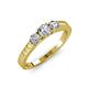 3 - Ayaka Diamond Three Stone with Side Yellow Sapphire Ring 