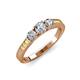 3 - Ayaka Diamond Three Stone with Side Yellow Sapphire Ring 