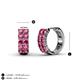 3 - Candice 2.00 mm Petite Pink Tourmaline Double Row Hoop Earrings 