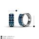 3 - Candice 2.00 mm Petite Blue Diamond Double Row Hoop Earrings 