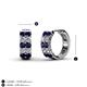 3 - Candice 2.00 mm Petite Blue Sapphire and Diamond Double Row Hoop Earrings 