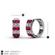 3 - Candice 2.00 mm Petite Ruby and Diamond Double Row Hoop Earrings 