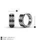 3 - Candice 2.00 mm Petite Black and White Diamond Double Row Hoop Earrings 