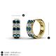 3 - Candice 2.00 mm Petite Blue and White Diamond Double Row Hoop Earrings 