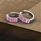 2 - Candice 2.10 mm Pink Sapphire Double Row Hoop Earrings 