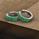 2 - Candice 2.10 mm Emerald Double Row Hoop Earrings 
