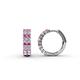 1 - Candice 2.10 mm Pink Sapphire and Diamond Double Row Hoop Earrings 