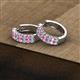 2 - Candice 2.10 mm Pink Sapphire and Diamond Double Row Hoop Earrings 