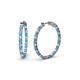 1 - Carisa 1.90 ctw (2.30 mm) Inside Outside Round Blue Topaz and Natural Diamond Eternity Hoop Earrings 