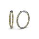 Carisa 1.60 ctw (2.30 mm) Inside Outside Round Citrine and Natural Diamond Eternity Hoop Earrings 