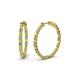 1 - Carisa 2.00 ctw (2.30 mm) Inside Outside Round Yellow Sapphire and Natural Diamond Eternity Hoop Earrings 