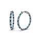 Carisa 2.00 ctw (2.30 mm) Inside Outside Round Blue Diamond and Natural Diamond Eternity Hoop Earrings 