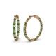 Carisa 2.30 mm Green Garnet and Lab Grown Diamond Hoop Earrings 