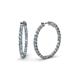 Carisa 1.60 ctw (2.30 mm) Inside Outside Round Aquamarine and Lab Grown Diamond Eternity Hoop Earrings 