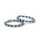 2 - Carisa 1.90 ctw (2.30 mm) Inside Outside Round Blue Diamond and Natural Diamond Eternity Hoop Earrings 