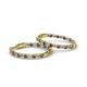 2 - Carisa 1.90 ctw (2.30 mm) Inside Outside Round Smoky Quartz and Natural Diamond Eternity Hoop Earrings 