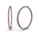 Carisa 1.80 mm Pink Sapphire and Lab Grown Diamond Hoop Earrings 