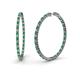 Carisa 1.80 mm Emerald and Lab Grown Diamond Hoop Earrings 