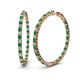 1 - Carisa 5.38 ctw (2.70 mm) Inside Outside Round Emerald and Natural Diamond Eternity Hoop Earrings 