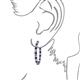 3 - Carisa 3.50 mm Blue Sapphire and Diamond Hoop Earrings 