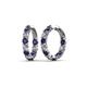 1 - Carisa 3.80 mm Blue Sapphire and Diamond Hoop Earrings 