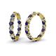 1 - Carisa 14.40 ctw (4.50 mm) Inside Outside Round Lab Created Blue Sapphire and Natural Diamond Eternity Hoop Earrings 