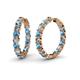 1 - Carisa 11.20 ctw (4.50 mm) Inside Outside Round Blue Topaz and Natural Diamond Eternity Hoop Earrings 