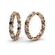 1 - Carisa 10.92 ctw (4.50 mm) Inside Outside Round Smoky Quartz and Natural Diamond Eternity Hoop Earrings 