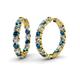Carisa 11.20 ctw (4.50 mm) Inside Outside Round Blue Diamond and Natural Diamond Eternity Hoop Earrings 