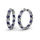 1 - Carisa 14.40 ctw (4.50 mm) Inside Outside Round Lab Created Blue Sapphire and Lab Grown Diamond Eternity Hoop Earrings 