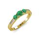 4 - Ayaka Emerald Three Stone with Side Diamond Ring 