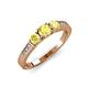 4 - Ayaka Yellow Sapphire Three Stone with Side Diamond Ring 
