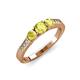 3 - Ayaka Yellow Diamond Three Stone with Side Diamond Ring 