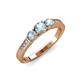 4 - Ayaka Aquamarine Three Stone with Side Diamond Ring 
