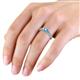 Ayaka Blue Topaz Three Stone with Side Diamond Ring 